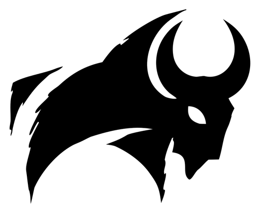 Hand-Drawn Bison Charging Crest