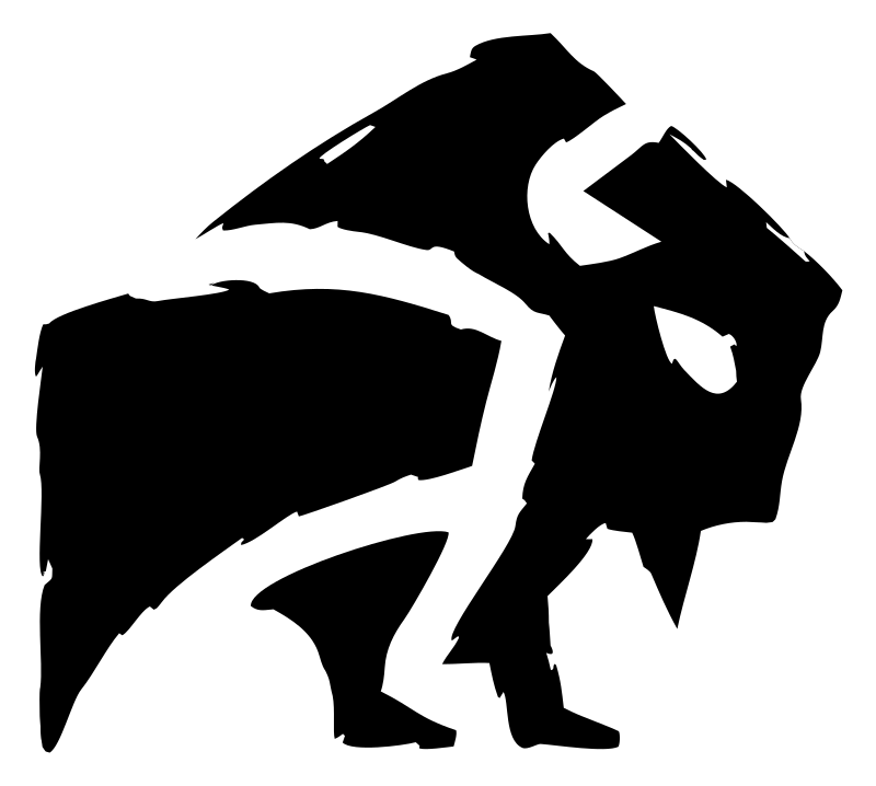 Hand-Drawn Bison Silhouette Crest