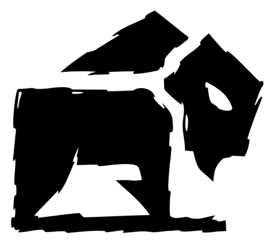Hand-Drawn Bison Silhouette Mark
