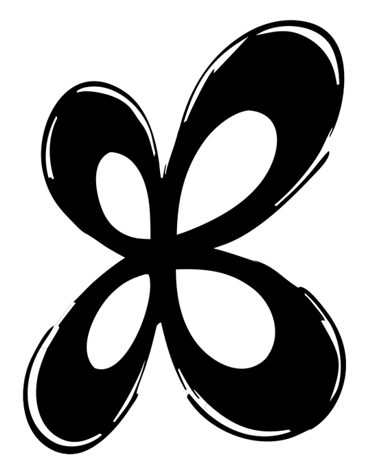 Hand-Drawn Butterfly Petal Logo