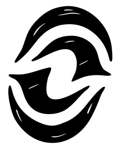 Hand-Drawn Dolphin Pair Mark