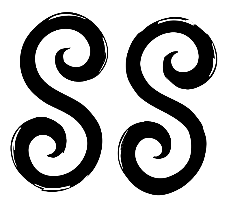 Hand-Drawn Double S Spiral Mark