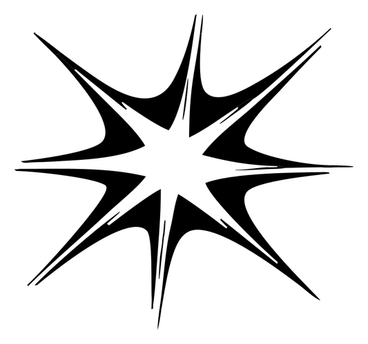 Hand-Drawn Eight-Point Star Badge