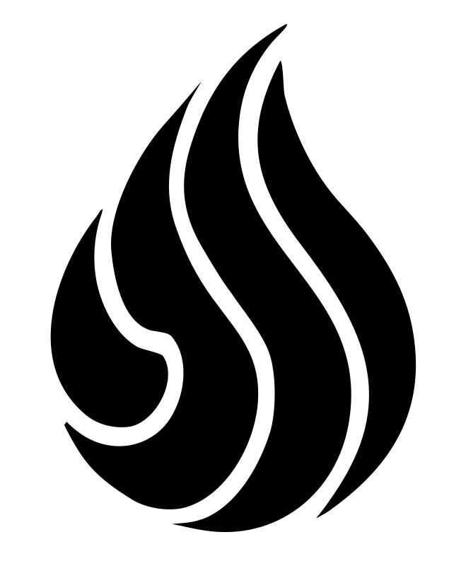 Hand-Drawn Flame Droplet Crest