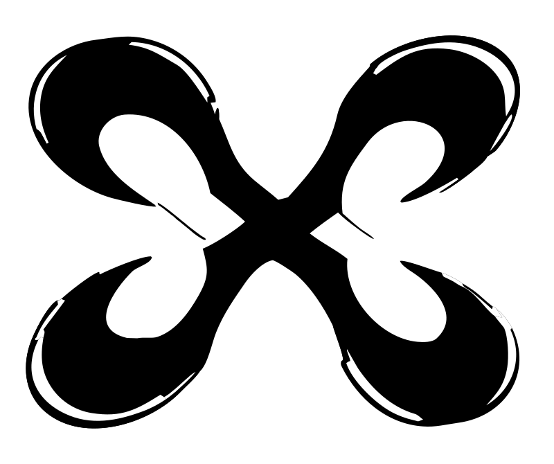 Hand-Drawn Four Petal Crest