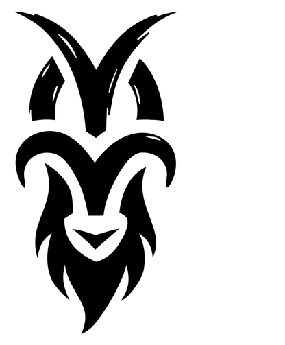 Hand-Drawn Goat Beard Crest