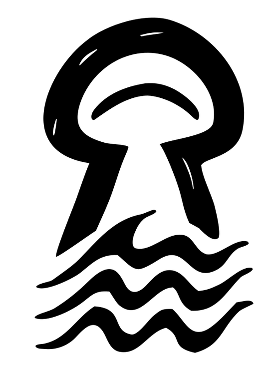 Hand-Drawn Jellyfish Wave Logo