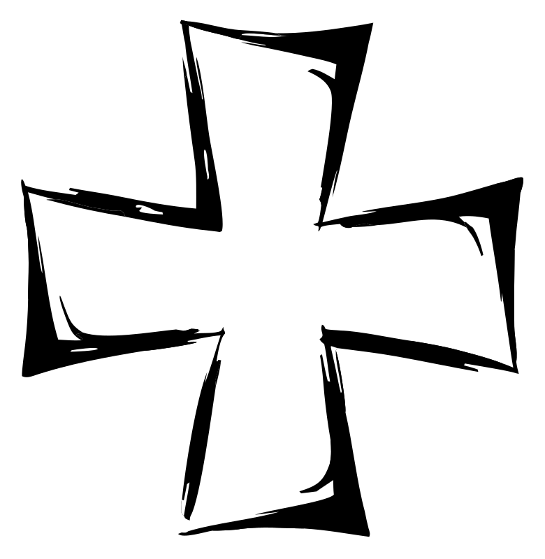 Hand-Drawn Maltese Cross Logo