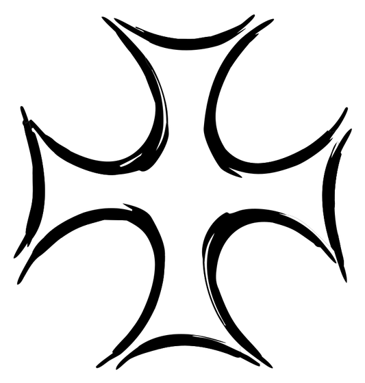 Hand-Drawn Maltese Cross Mark
