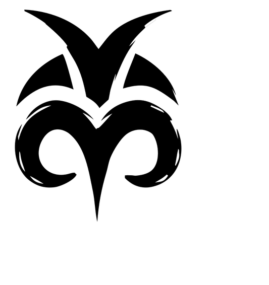 Hand-Drawn Ram Horns Emblem