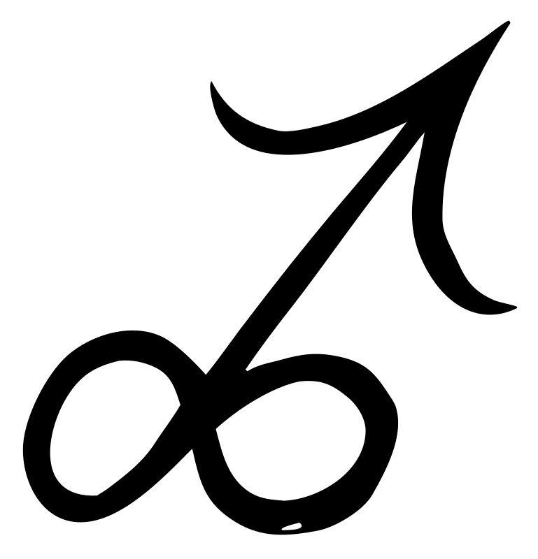 Hand-Drawn Sagittarius Glyph Icon