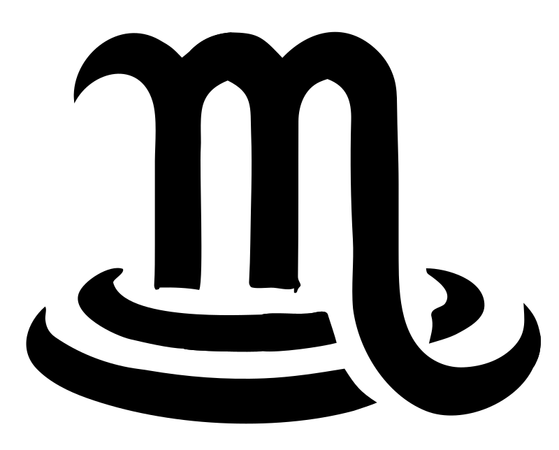 Hand-Drawn Scorpio Glyph Emblem