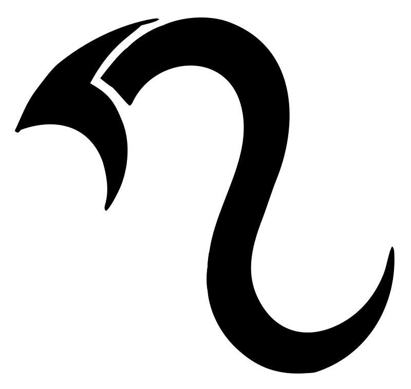 Hand-Drawn Scorpio Tail Mark