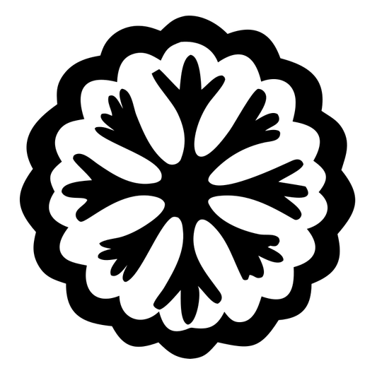 Hand-Drawn Snowflake Rosette Badge