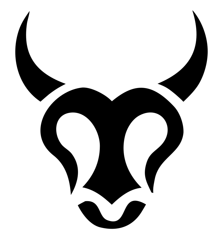 Hand-Drawn Taurus Face Crest
