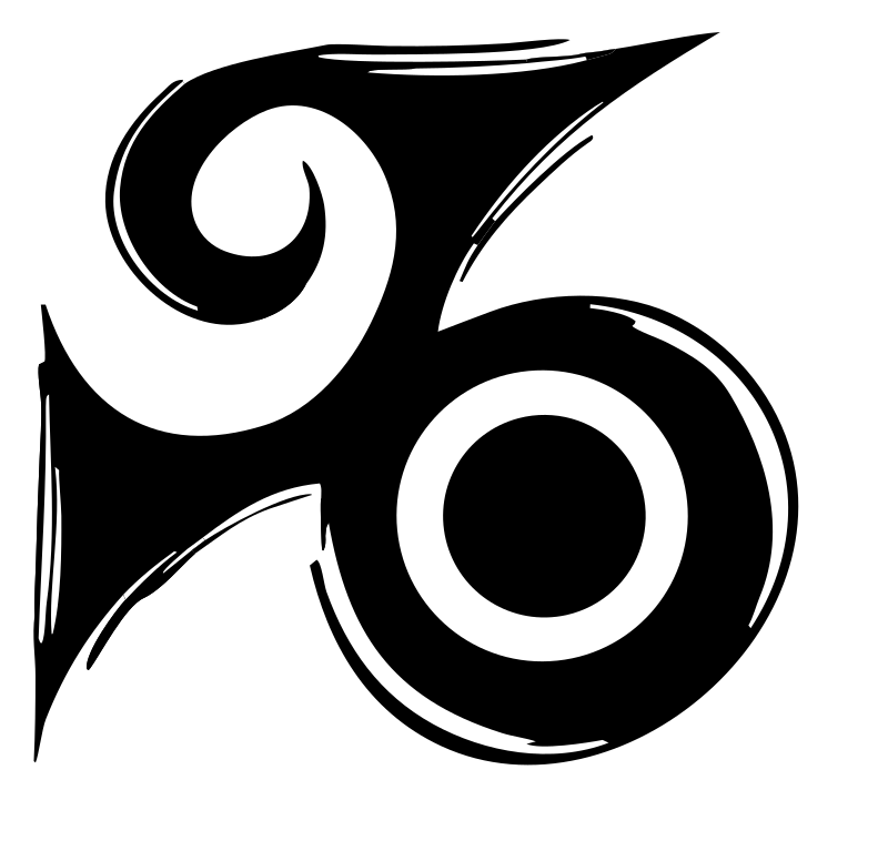 Hand-Drawn Triskelion Spiral Mark