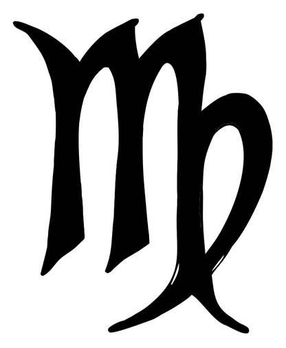 Hand-Drawn Virgo Symbol Badge