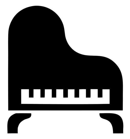 Heavy Grand Piano Silhouette Logo