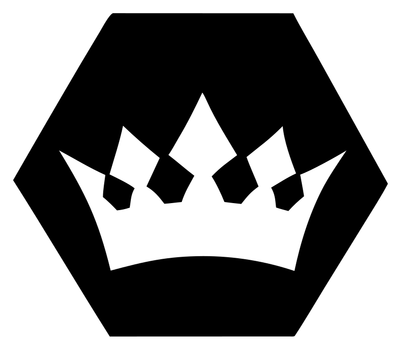 Hexagon Crown Negative Space Badge