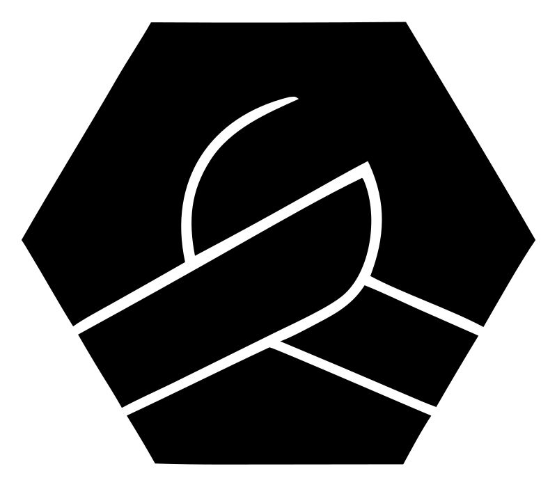 Hexagon Pretzel Negative Space Badge