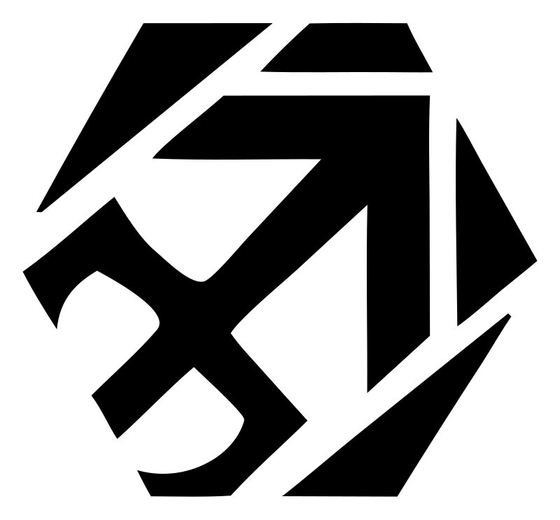 Hexagon Sagittarius Negative Space Mark