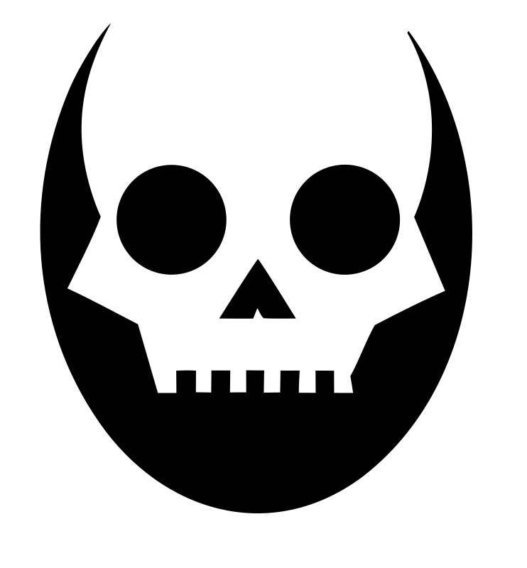 Horned Skull Negative Space Logo