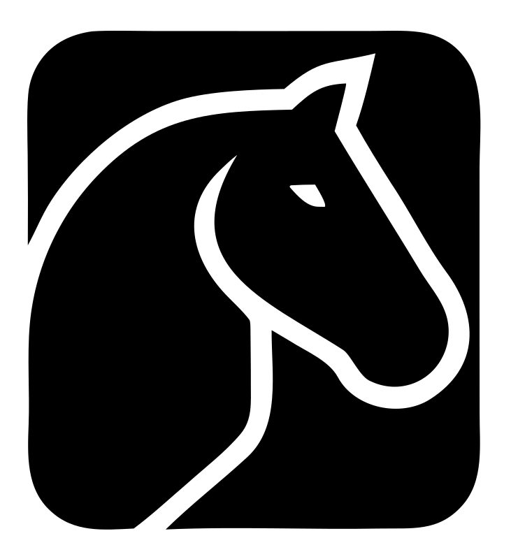 Horse Head Rounded Square Badge