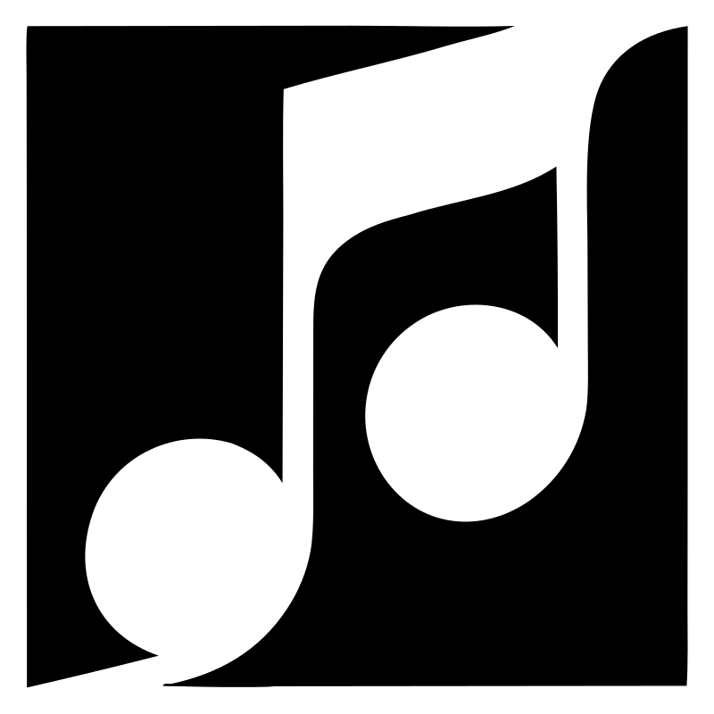 Inverse Beamed Notes Square Badge