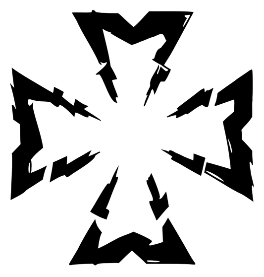 Jagged Lightning Cross Badge