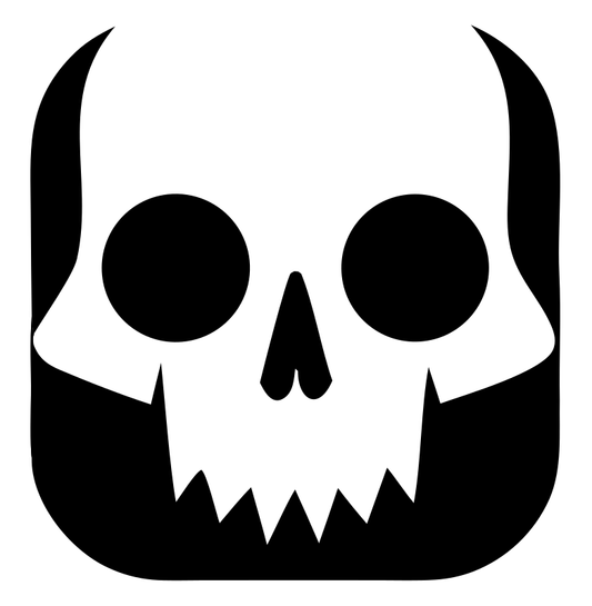 Jagged Skull Rounded Badge