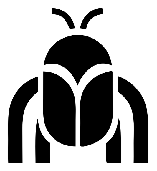Minimalist Beetle Top-Down Icon