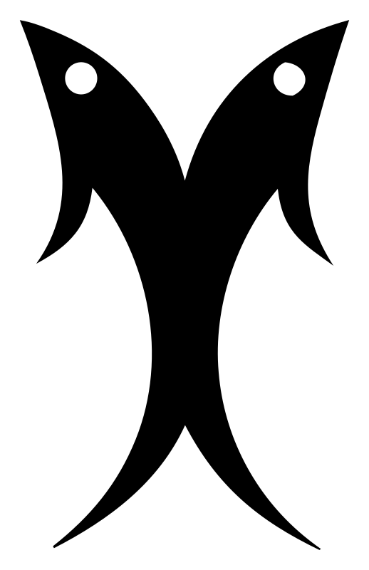 Mirrored Fish Pictogram Badge