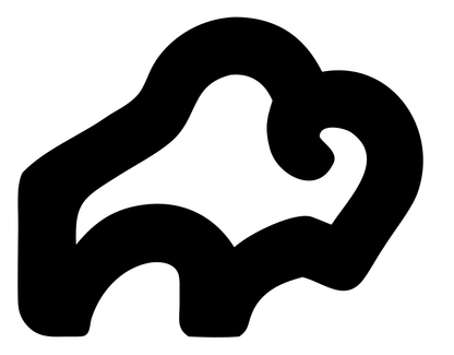 Monoline Bison Silhouette Badge