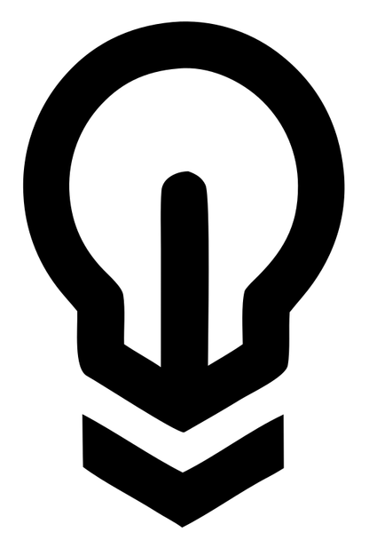 Monoline Bulb Arrow Badge