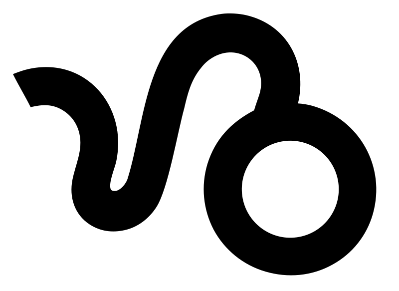 Monoline Capricorn Zodiac Crest