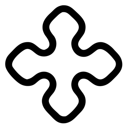 Monoline Curved Cross Mark