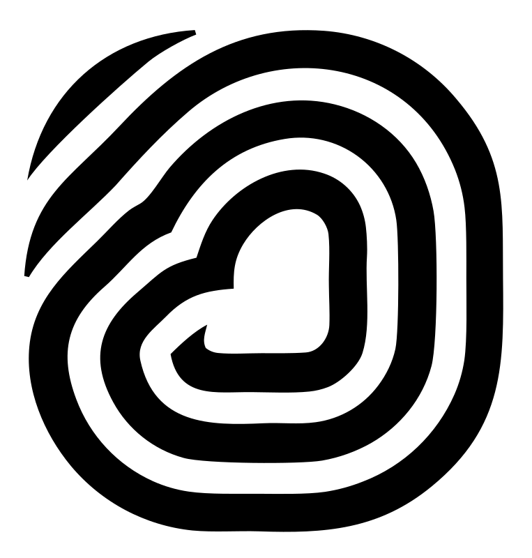 Monoline Heart Fingerprint Mark