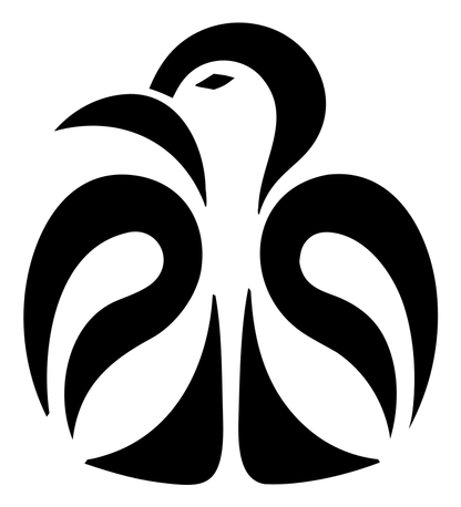 Monoline Peacock Spread Crest