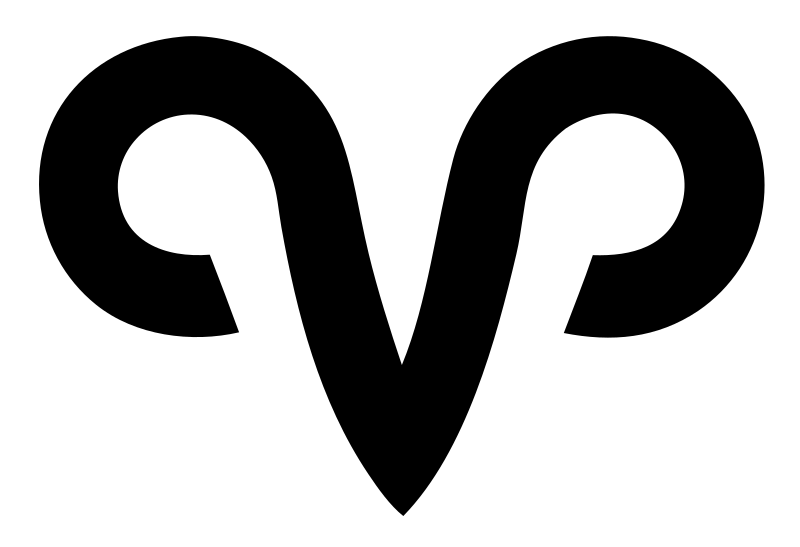 Monoline Ram Horns Logo