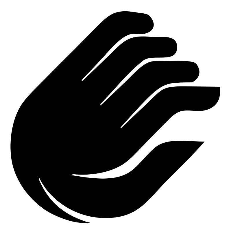Monoline Reaching Hand Badge