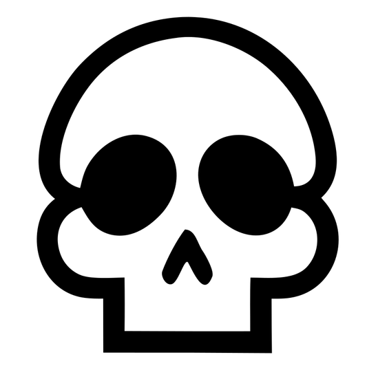 Monoline Skull Cheekbone Badge