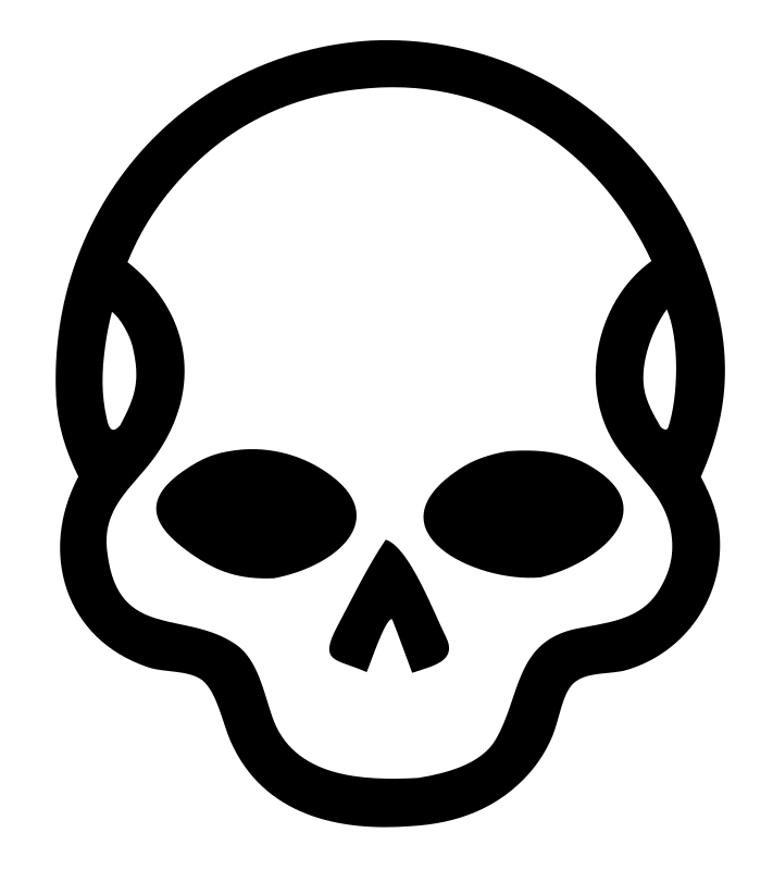 Monoline Skull Cranium Badge