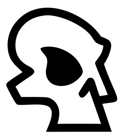 Monoline Skull Profile Logo