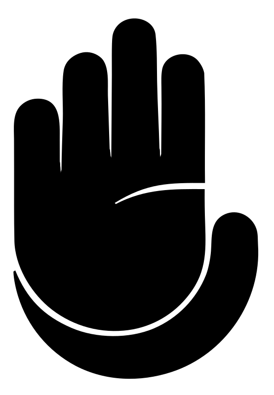 Monoline Stop Hand Badge