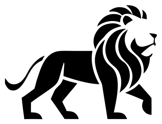 Monoline Walking Lion Logo