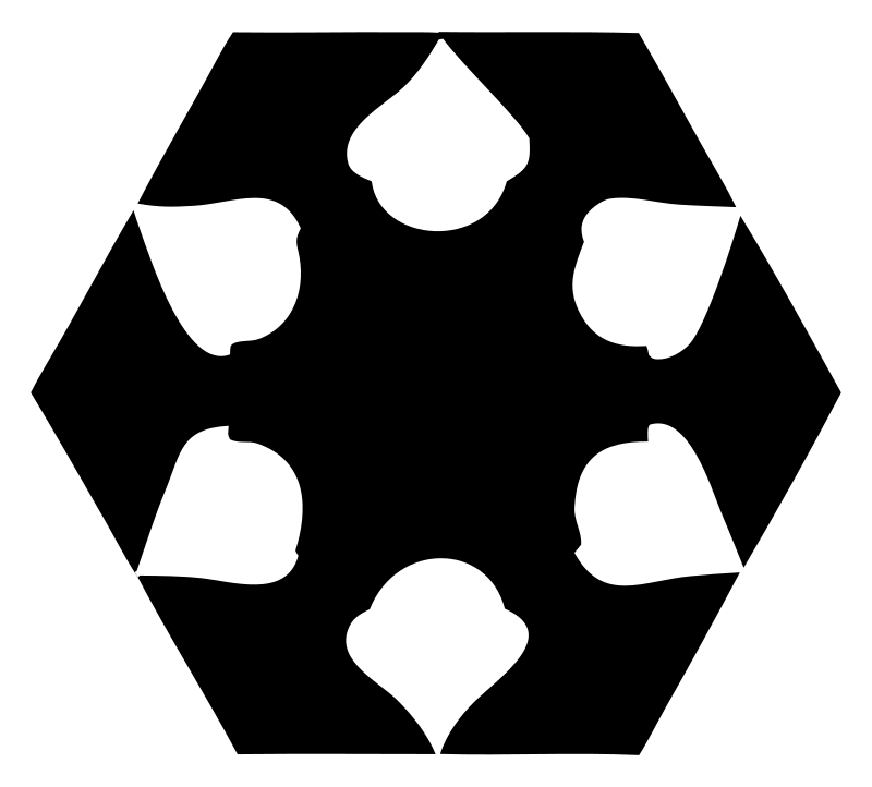 Negative Space Acorn Hexagon Badge