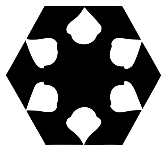 Negative Space Acorn Hexagon Badge