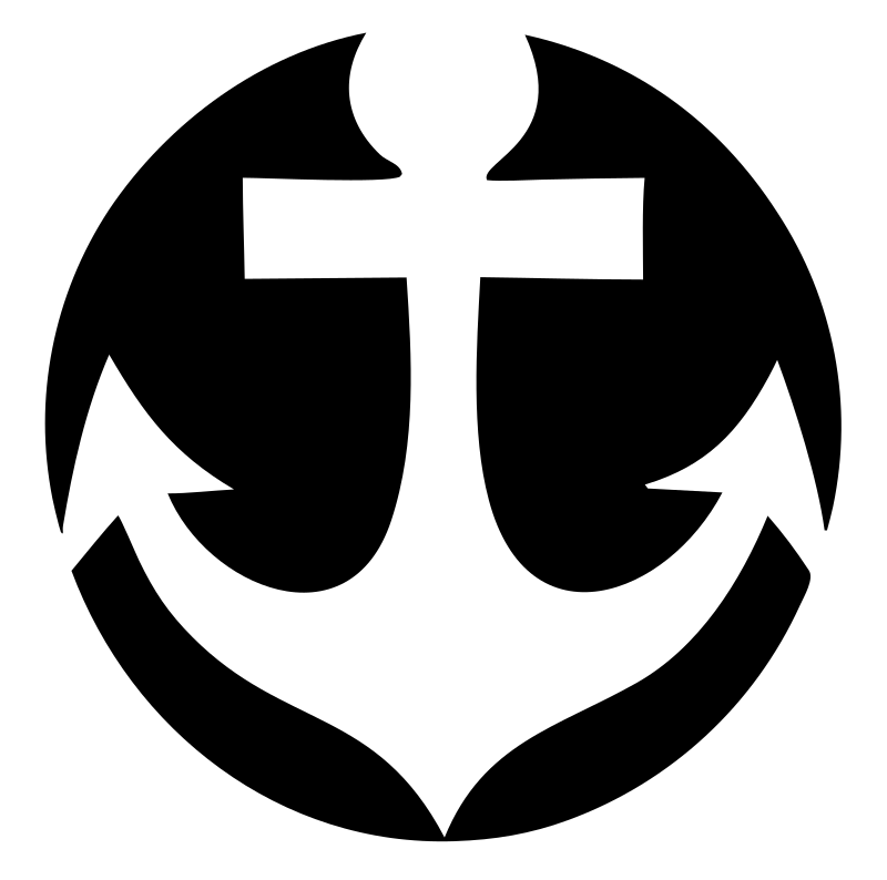 Negative Space Anchor Round Badge