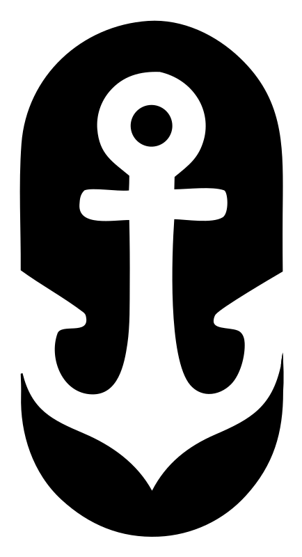 Negative Space Anchor Shield Badge