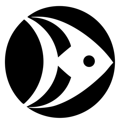 Negative Space Angelfish Circle Badge